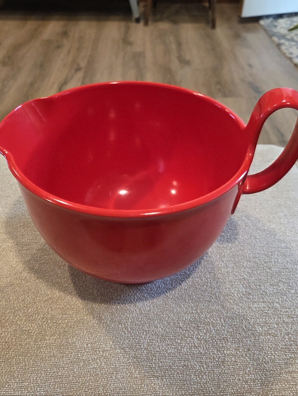 Vintage Dansk Gourmet Design Red 3.5 Qt Melamine Mixing Bowl Spout & Handle